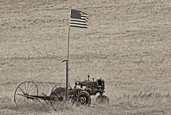 Flag on a Tractor Digital Download