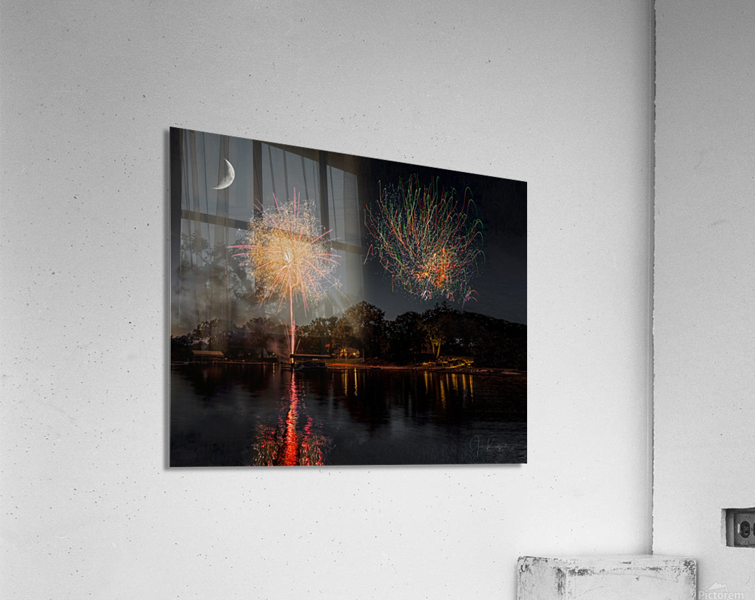 Lakeside Fireworks in Minnesota Acrylic Print