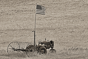 Flag on a Tractor