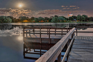 Rising moon on Island Lake