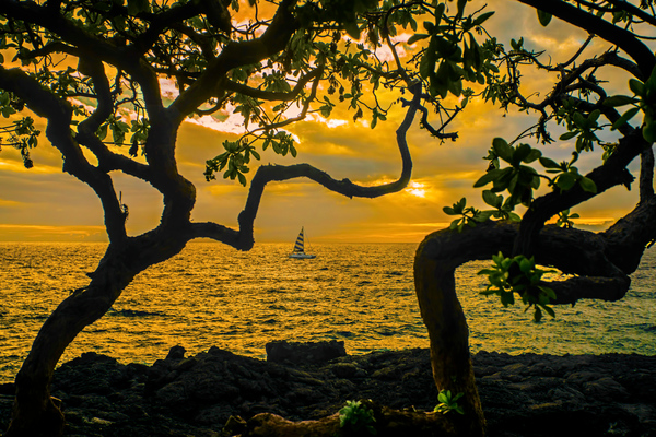 Sunset at Kona by Jim Radford