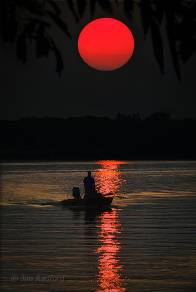 Sunset fishing by Jim Radford