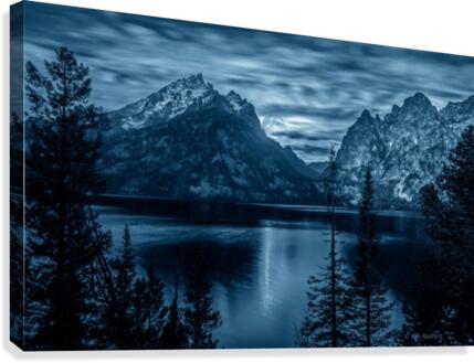 Moon over Jenny Lake  Canvas Print