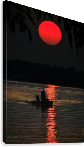 Fishing at Sunset  Canvas Print