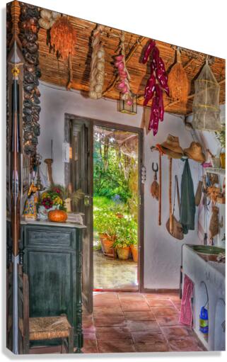 Kitchen Doorway in Valencia   Canvas Print