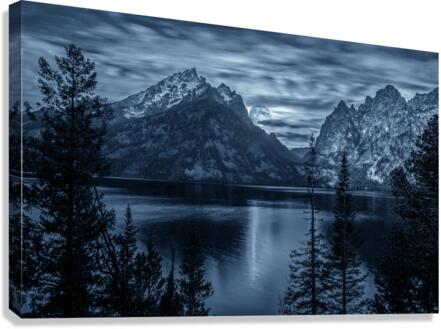 The Grand Teton at night Canvas Print