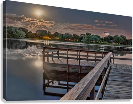 Rising moon on Island Lake Canvas Print