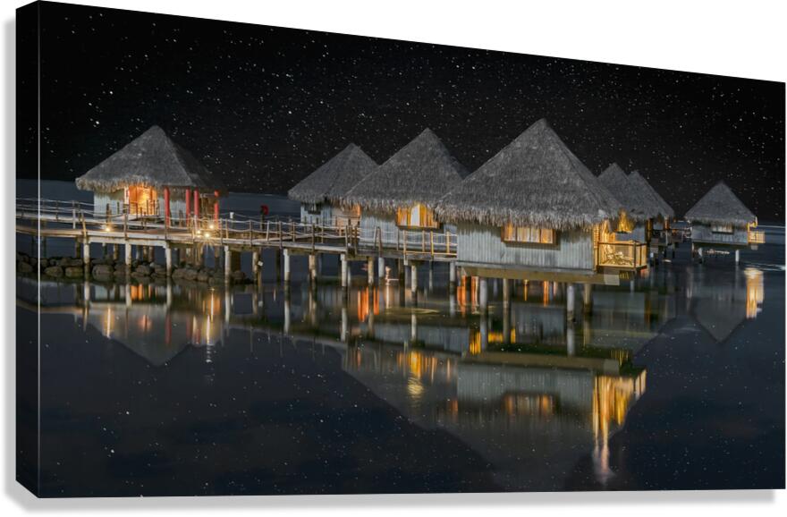  Tahaiti bungalows Canvas Print