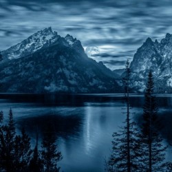 Moon over Jenny Lake