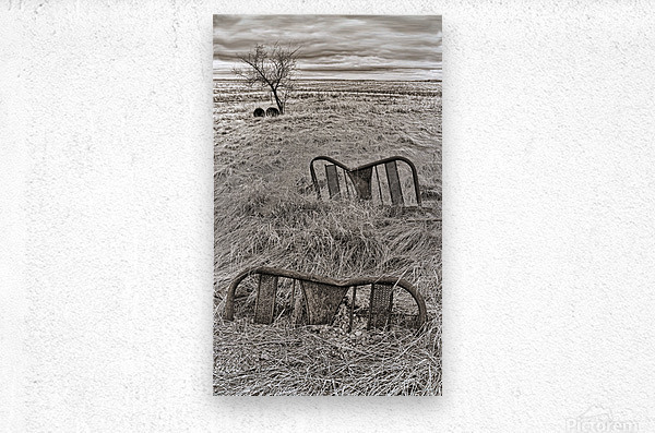 Nebraska farm bed  Metal print