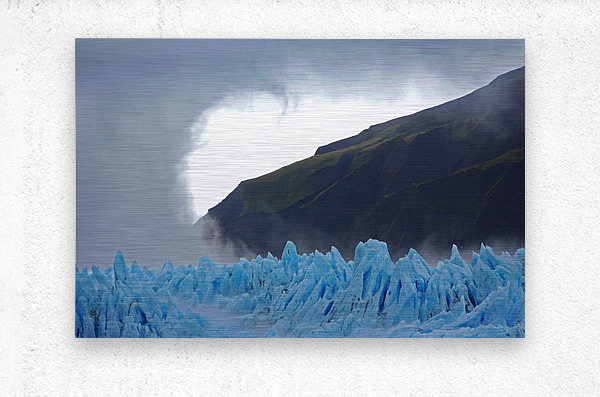  Blue ice glacier Chile  Metal print