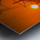 Sunset on tracks Metal print