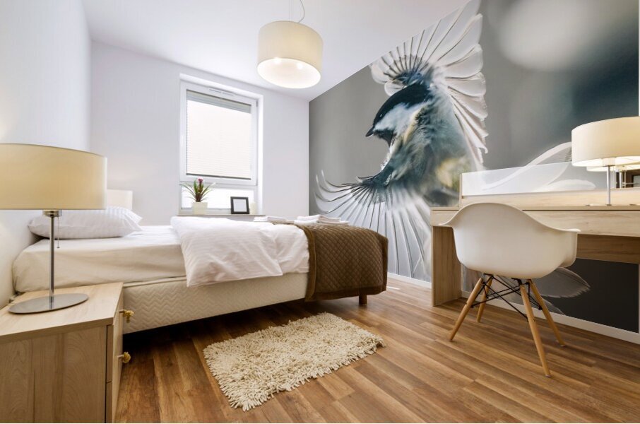 Small bird - big wings Mural print