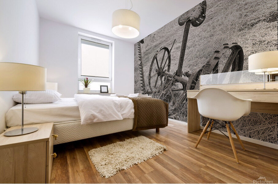 Farm grass mower Mural print