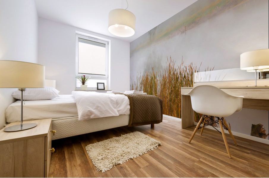 Crane over inland waters  Mural print