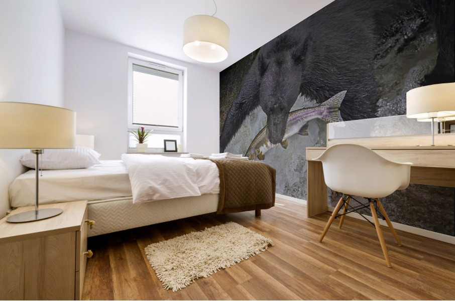 Black bear dinner Mural print
