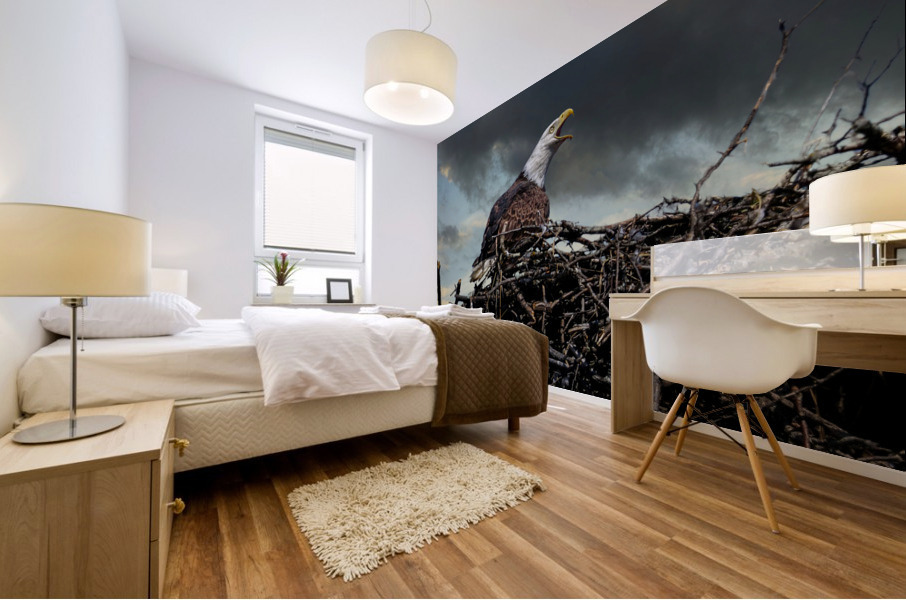 Eagle on nest Mural print