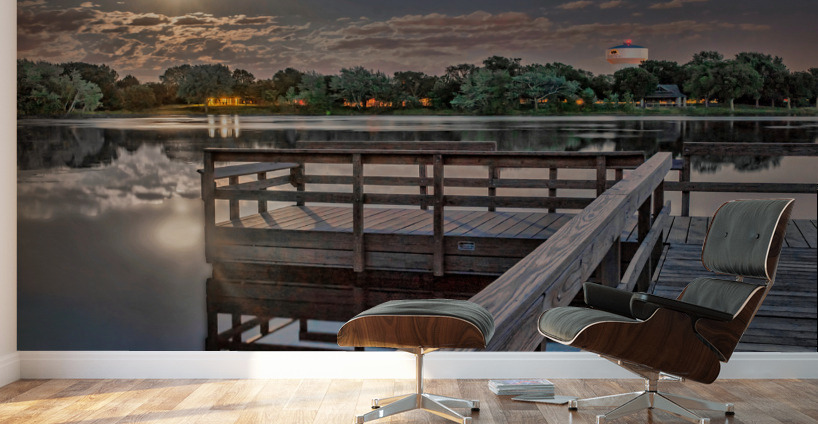 Rising moon on Island Lake Wall Murals