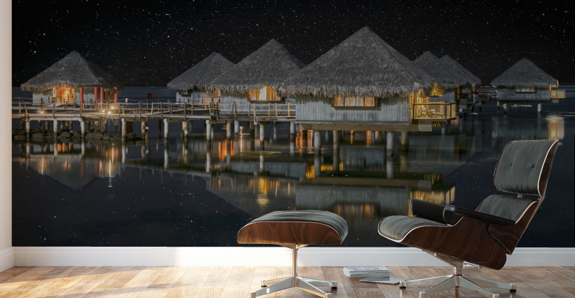  Tahaiti bungalows Wall Murals