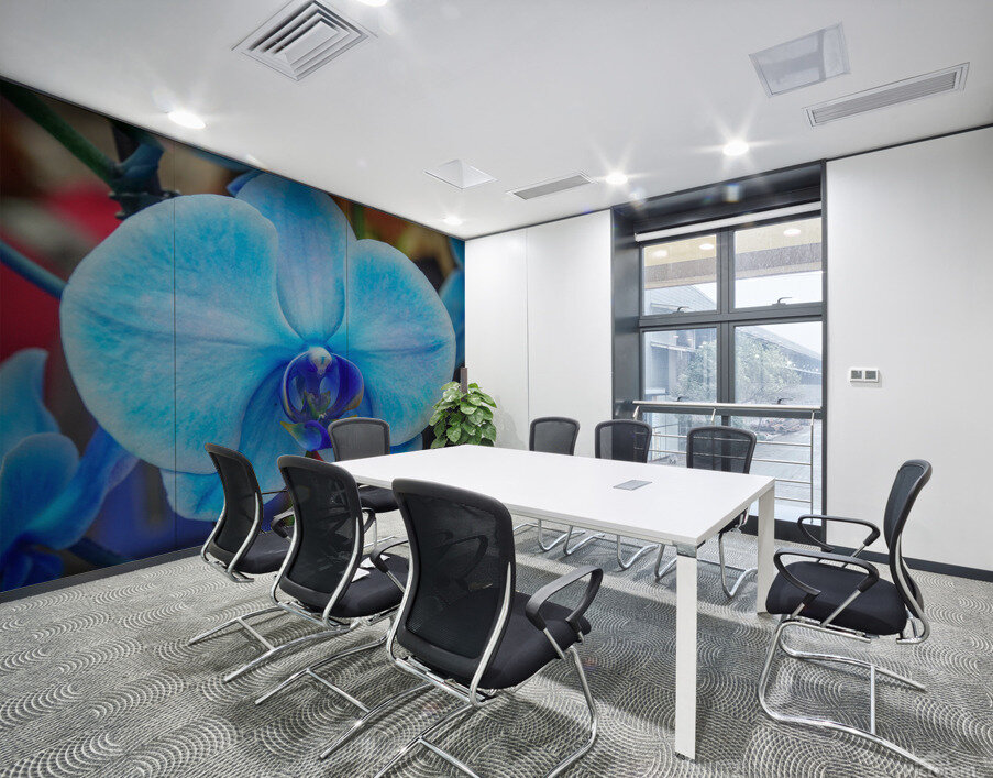 Blue Orchid Wall Printing