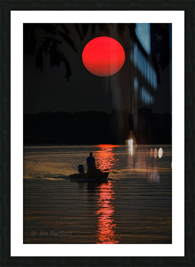 Fishing at Sunset Impression du cadre