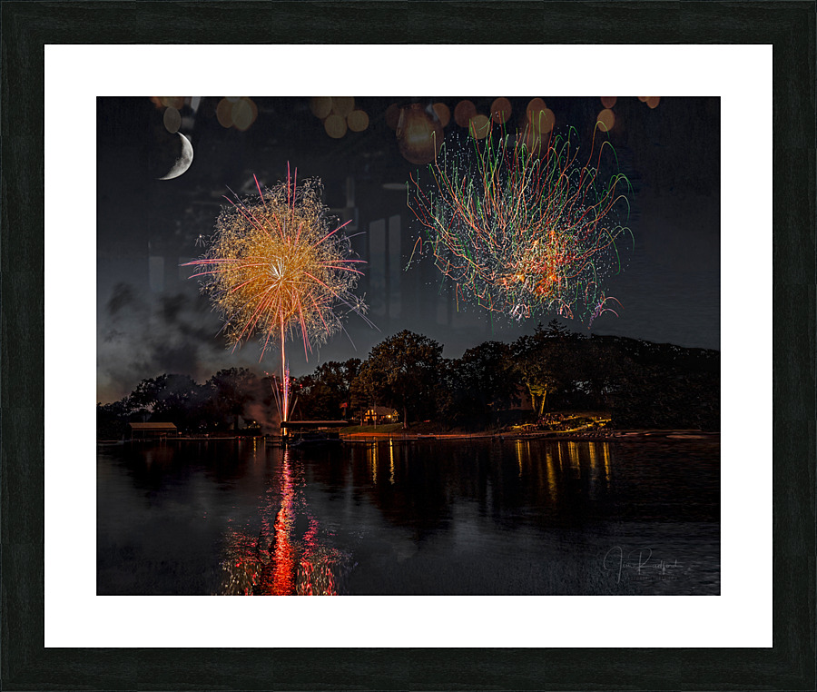 Lakeside Fireworks in Minnesota Picture Frame print