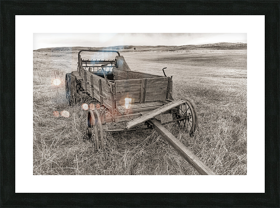Nebraska hay wagon Picture Frame print
