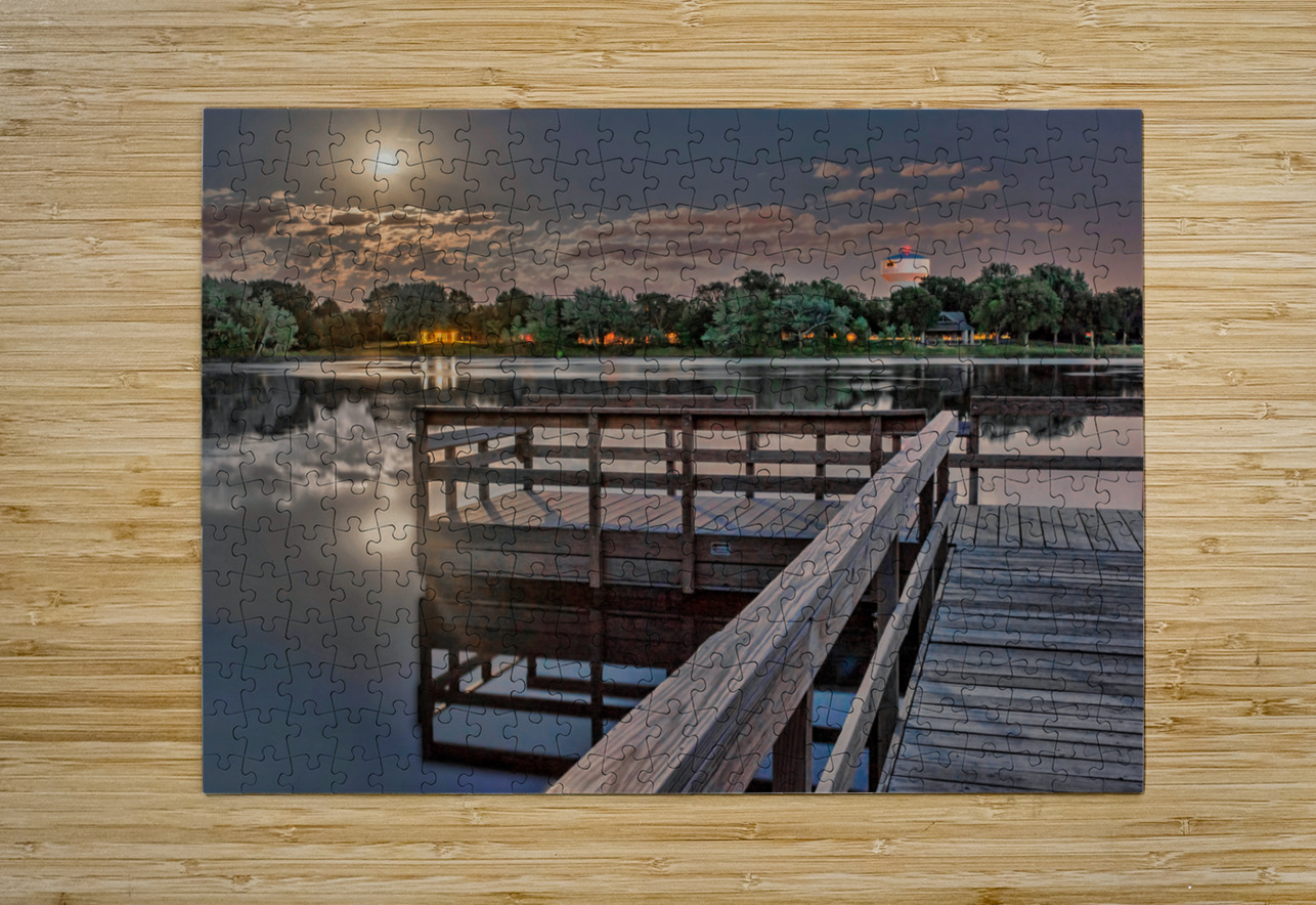 Rising moon on Island Lake Jim Radford Puzzle printing
