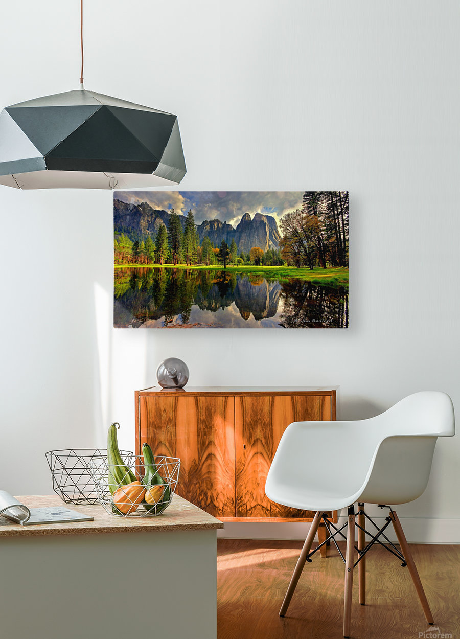Cathedral Rock Yosemite  HD Metal print with Floating Frame on Back