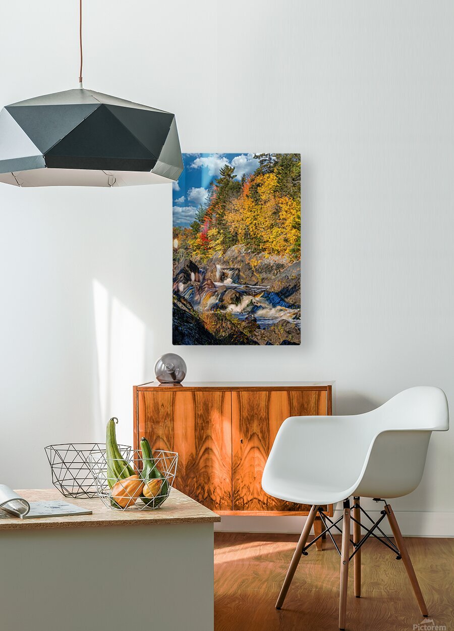 River Fall Colors  HD Metal print with Floating Frame on Back