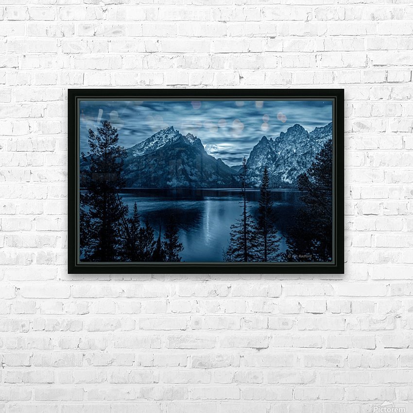 Moon over Jenny Lake HD Sublimation Metal print with Decorating Float Frame (BOX)