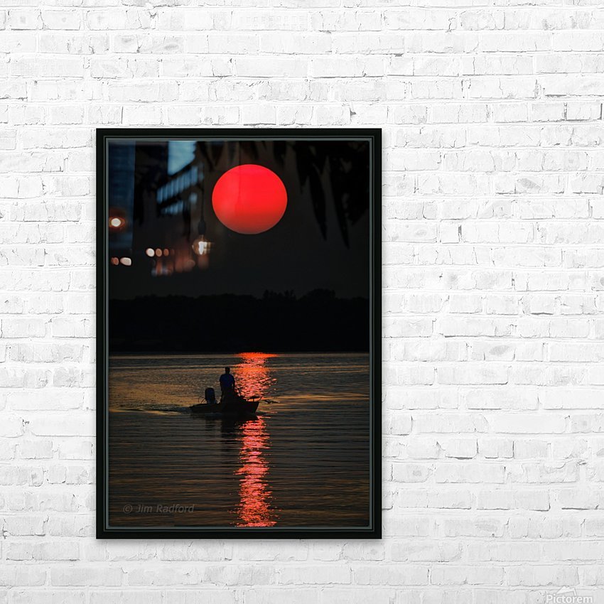 Fishing at Sunset HD sublimation métal imprimé avec décoration flotteur cadre (boîte)