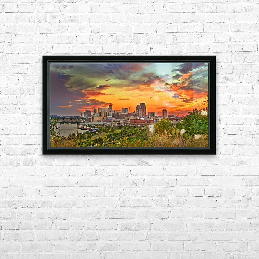  StPaul Mn Sunset HD Sublimation Metal print with Decorating Float Frame (BOX)
