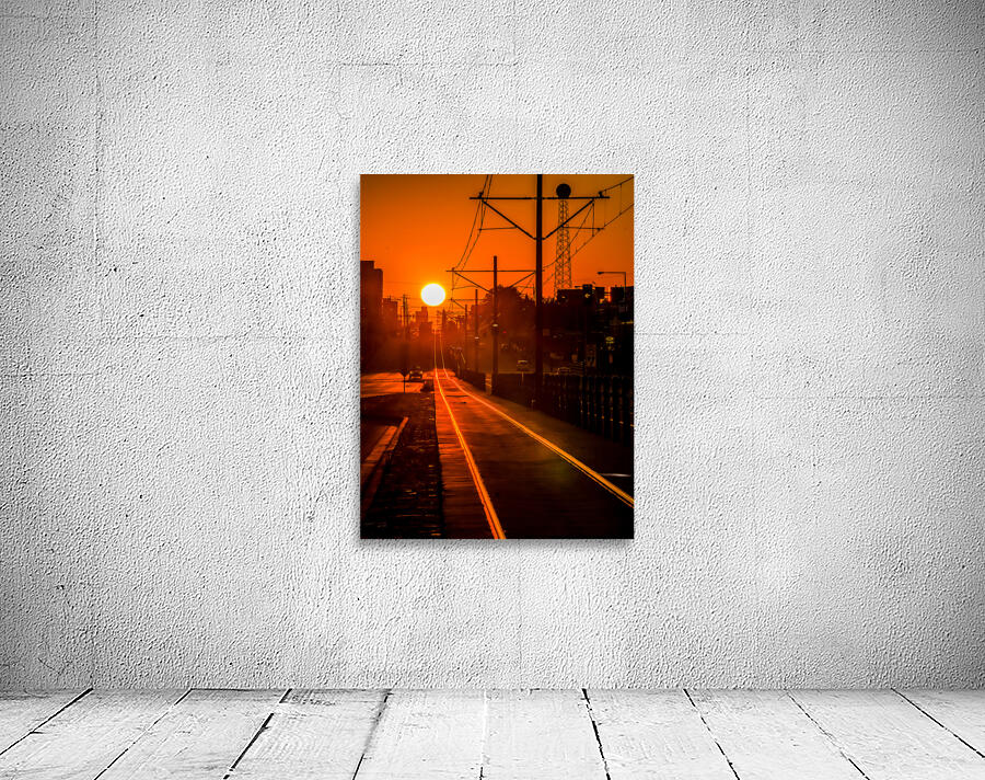 Sunset on tracks Wall Preview