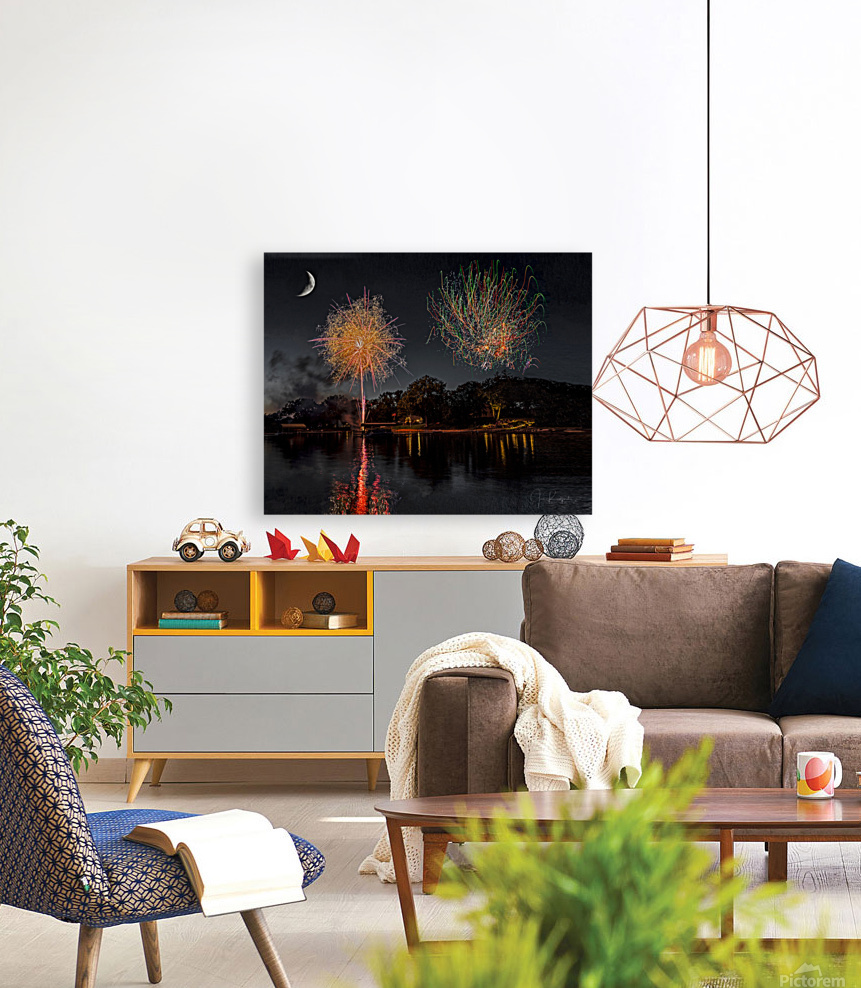 Lakeside Fireworks in Minnesota Reproduction