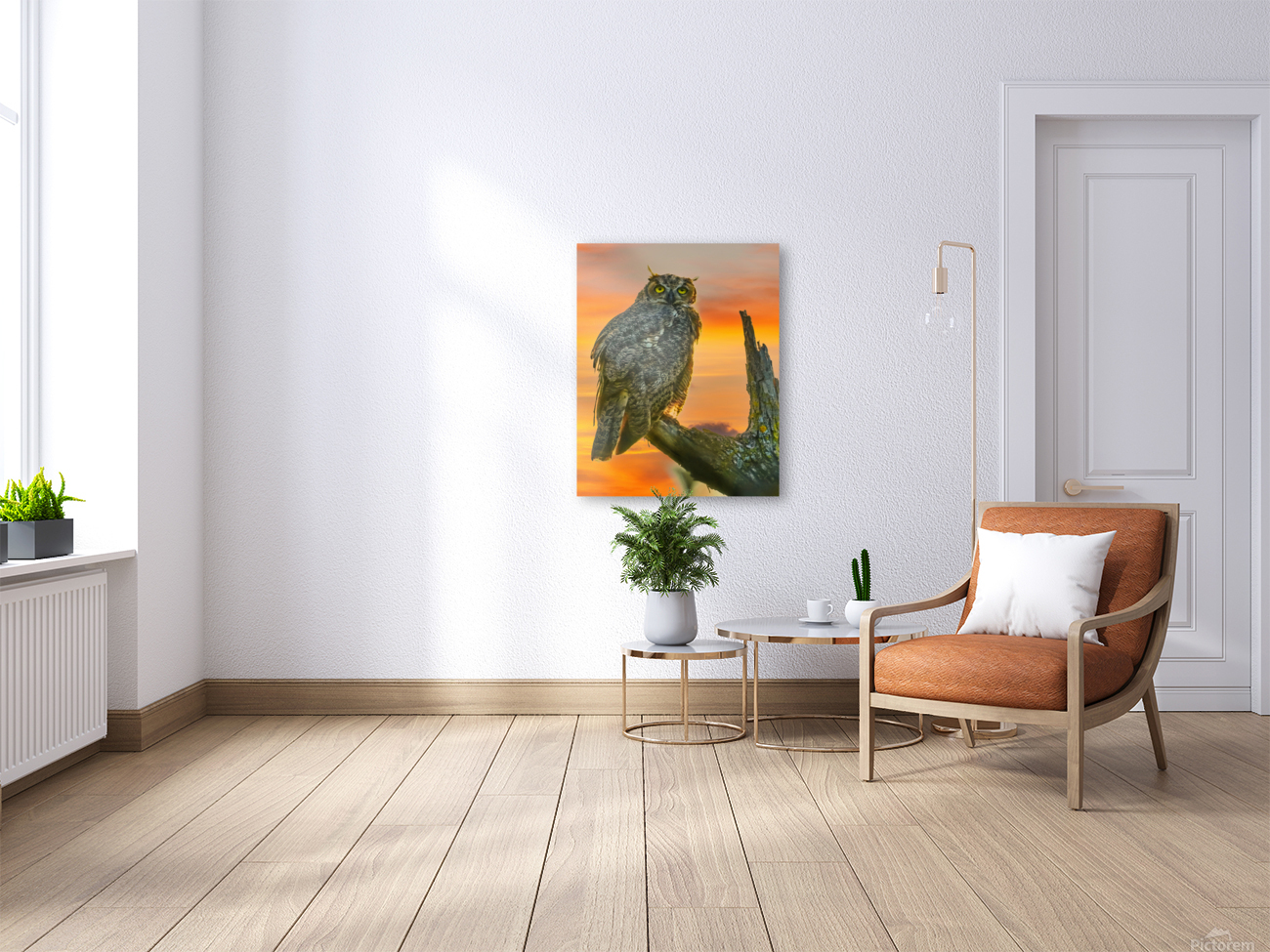 Owl standing watch Reproduction