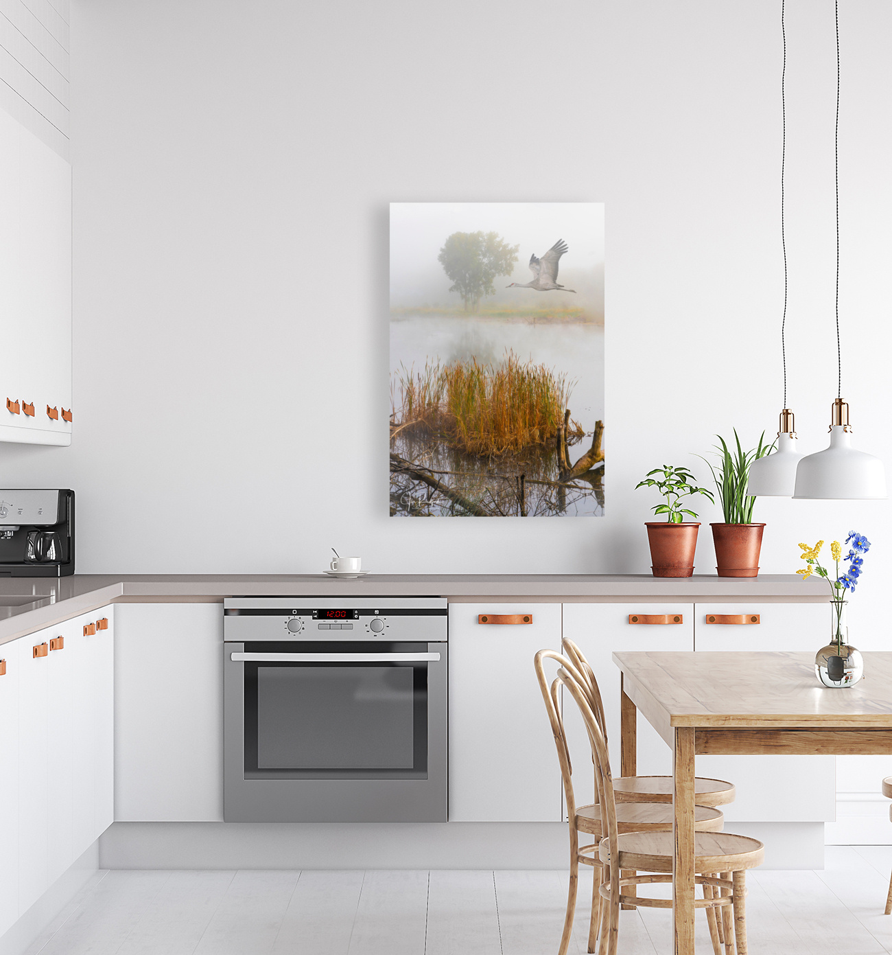 Crane over inland waters  Reproduction