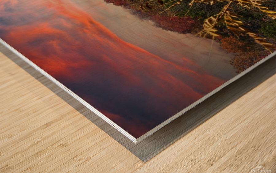 Burning Barn of Autumn Wood print