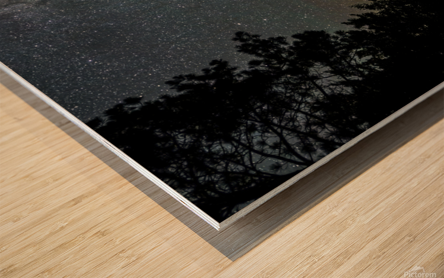 Milky Way and Mars Wood print