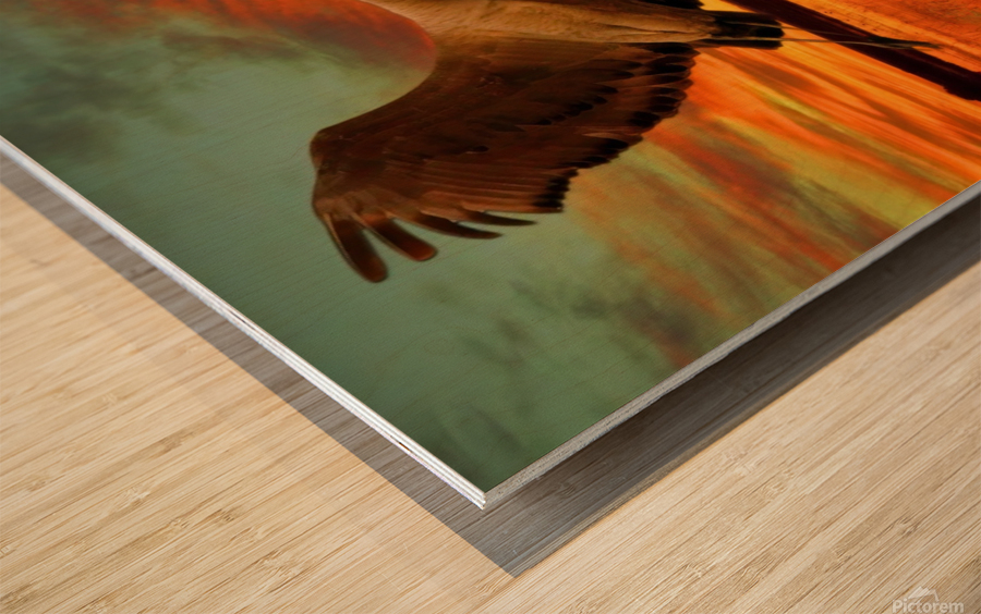 Sandhill Cranes at the Bosque Wood print