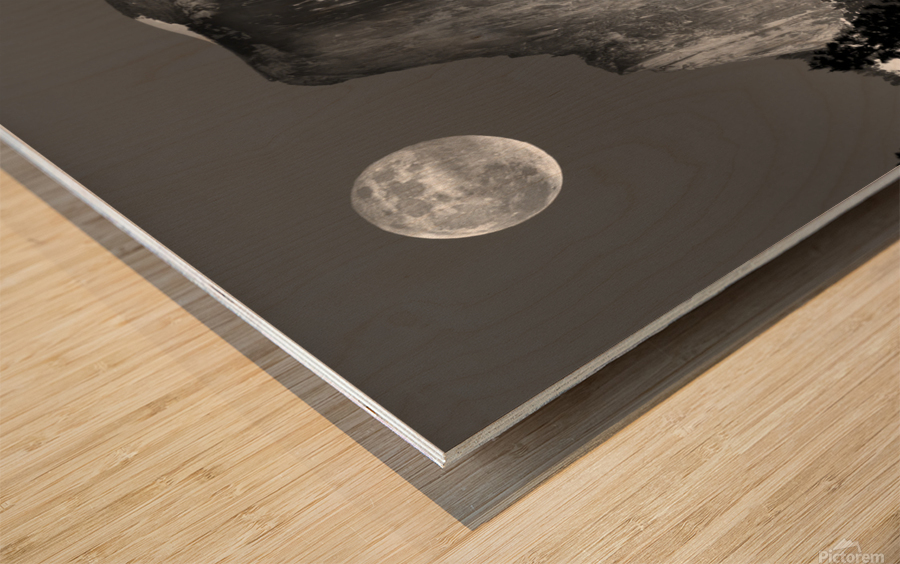  Half Dome Moon Wood print