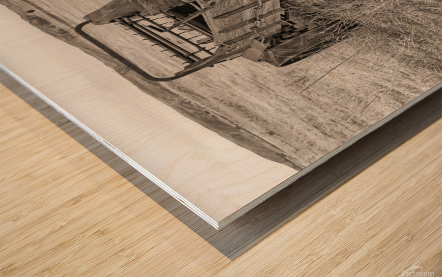 Nebraska hay wagon Wood print