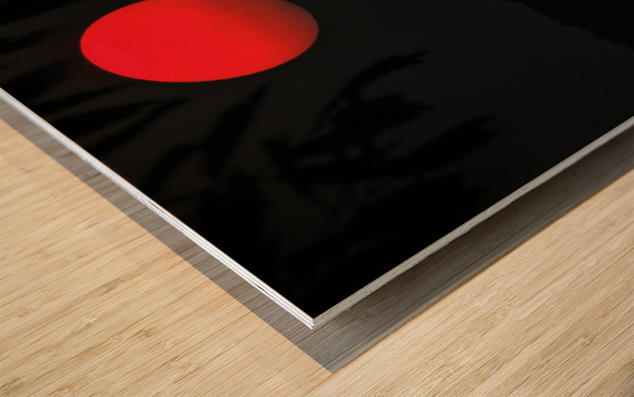 Sunset fishing Wood print