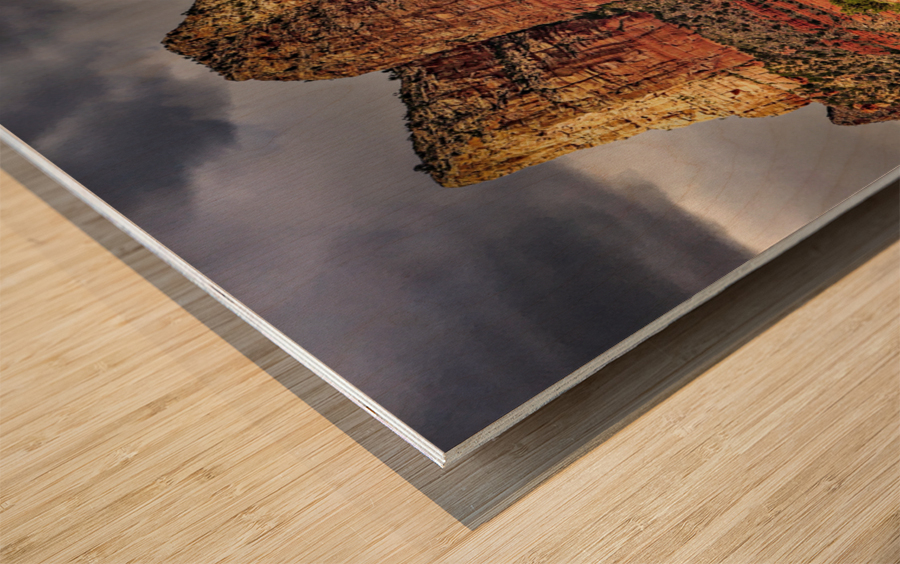  Storm clouds in Sedona Wood print