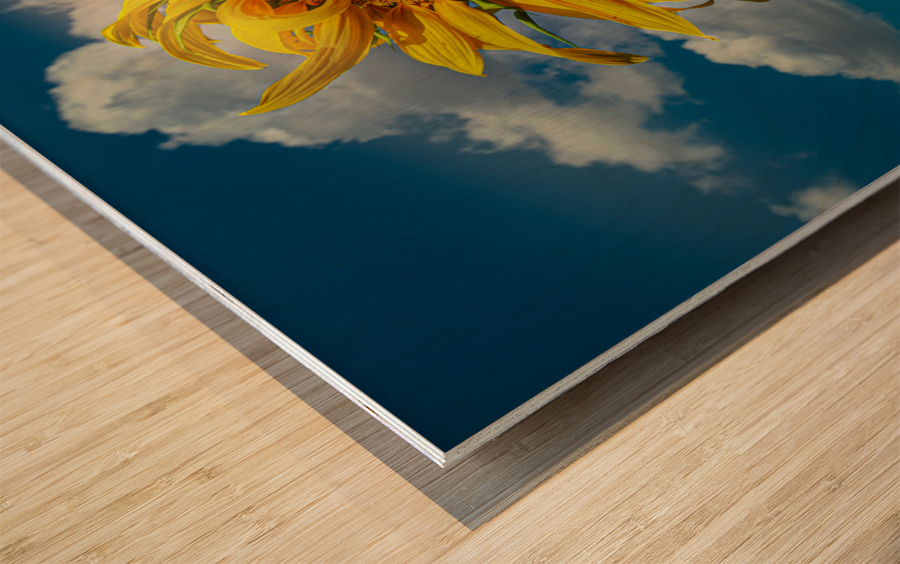 Sunny flowers   Wood print