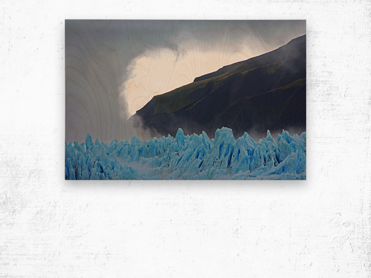 Blue ice glacier Chile Wood print